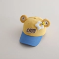 Détail de casquette enfant avec oreilles en peluche, accessoire abeille et broderie - 54cm (2-8 Ans) / Jaune et Bleu (7#)
