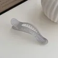 Elegante pinza para el pelo gris mate con diseño hueco minimalista para mujer - Pinza de Pato - Gris Azulado