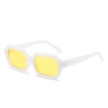 Lunettes de soleil polygonales avec monture blanche et verres jaunes transparents - Régulier (TVA 13 % incluse) monture blanche et verres jaunes