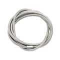 Macro detail of flexible silver stainless steel multi-layered spiral snake chain bracelet - High Quality - All Steel Color