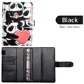 A6 panda theme binder budget planner in black leather finish with 6-ring metal binder - Single Cover Only / Panda Pattern