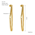 Detalle de pendientes de borla en acero chapado en oro 18k con especificaciones de peso - Oro de 18K / Estilo de Borla Dorada (ZE1075G)