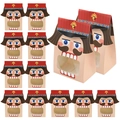 Nutcracker Christmas gift bags with PVC window and festive red soldier design - Red Hat Soldier Box