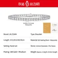 Classic S925 sterling silver tennis bracelet with 4mm moissanite stones and 18K gold plating - 4.0mm Moissanite 0.3ct (With GRA Cert) / 18cm / Silver