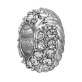 Silver owl charm bead with sparkling rhinestones for DIY bracelet jewelry making - Ball Shape Pave Rhinestone Bead