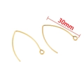 30mm V-shaped stainless steel French earring hooks in gold finish for DIY jewelry - 30MM / Gold