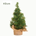 Mini 40cm künstlicher Weihnachtsbaum mit Leinenfuß für Tischdekorationen - 40cm Sackleinen Basis Weihnachtsbaum