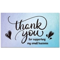 Business thank you card with purple gradient background and heart for supporting my business - Card 1