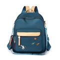 Zaino da donna color-block blu navy e giallo con simpatico ricamo a forma di coniglio - Verde petrolio