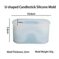 Stampo in silicone a U per portacandele con 10,6 cm di larghezza e 5,6 cm altezza - Stampo in silicone per portacandele a forma di U