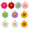 Colorful resin daisy and sunflower flower charms for DIY jewelry and keychains - 10Pcs Mixed Color Set