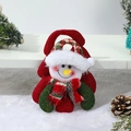 Dettaglio di un sacchetto regalo a forma di pupazzo di neve con cappello scozzese rosso - Pupazzo di neve
