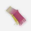 Écharpe en laine faite main avec dégradé jaune à rose et finitions à franges - Rose Jaune