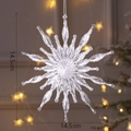 Clear acrylic star snowflake ornament, 14.5cm size, hanging for Christmas tree decoration - Crystal
