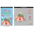 Christmas window sticker set with red snow cabin and gift box decals, 20x30cm sheet - BQ460 Merry Christmas