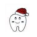Spilla in smalto a forma di dente con cappello di Natale rosso e simpatico sorriso - Stile Dente con Cappello di Natale