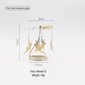Golden spinning windmill candle holder with little fairy charms, height 11cm - 5.5CM Magic Fairy Style