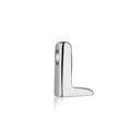 Polished silver S925 letter L heart charm bead with high gloss finish and side hole - White Gold DY130016 (L)