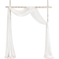Eleganter weißer Hochzeitsbogen Chiffon-Drapierung mit weichem Faltenwurf für Deko - 70*800cm / Weiß