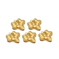Set of five gold stainless steel leaf pendants with fine veins and small hanging loops - 5-Point Leaf / Gold