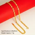 Gold-plated heart link necklace 0.39x45cm with 7.7g weight and S-hook clasp - Double-sided Heart Chain