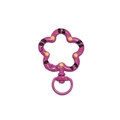 Purple flower-shaped spring ring keychain with enamel finish for DIY jewelry crafting - Hand-painted Rose Red