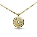 Collar de disco de pesa en acero inoxidable dorado con grabado motivador No Pain No Gain - Disco de Pesas Dorado / Color Dorado Con Cadena De 60cm