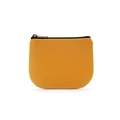 Minimalist canvas coin purse in bright yellow with YKK zipper and U-shaped design - Ginger Yellow