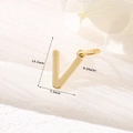 Polished 14K gold-plated letter V pendant with 13.2mm height and 7.3mm width dimensions - Gold - Letter V