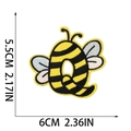 Bee-themed embroidered letter Q patch with yellow and black stripes, 6x5.5cm size - Letter Q Style (XT287)