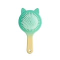 Cute cat-ear hairbrush with green to yellow gradient finish and subtle glitter sparkles - Glitter Green Yellow Gradient Cat Comb