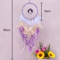 Purple crystal Tree of Life dream catcher with white and beige feathers, length 65cm - Cherry Blossom Dream [purple] - A Quality Choice / Default Quality Choice