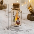 Glow glass jar night light with mini Christmas tree and Santa, 21cm height decoration - Santa Decorative Glass Bottle