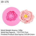 3D Silikonform für Pfingstrosen Seife oder Harz mit Maßen und Größenangaben in Pink - Stil 4 (19-175) / Rosa
