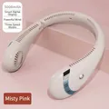 Draagbare roze nekventilator met digitaal display en 5000mAh batterijcapaciteit - Engelse versie / Mistroze/Digitaal Display