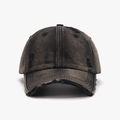 Cappellino da baseball nero lavato con strappi e stile streetwear vintage - Nero Lavato Stile Distressed (24A184)