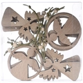 Weihnachtliche Holzanhänger Set mit Engel und Stern Formen in transparenter Box - Engel-Stil
