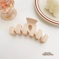 Matte milk coffee large hair claw clip for women with 11cm diameter size detail - Fence Style / Diameter Approx 11cm / Beige
