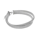Detail of silver double-layered snake chain choker with lobster clasp and extension - 37+5cm / Silver Choker