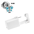 Steriles Einweg-Ohrlochstech-Set mit 6mm hellblauem Schmetterling-Ohrstecker - Schmetterling Stil (81-603) / Stahl-Aquamarin