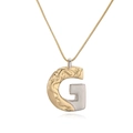 Two-tone letter G pendant necklace in gold and silver finish with fine chain - Letter G