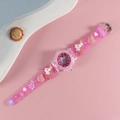 Pink unicorn 3D cartoon watch for girls featuring soft silicone strap and luminous case - Unicorn 3 / Rose Red
