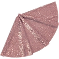 Rose gold sequined Christmas tree skirt with shimmering round paillette fabric finish - Light Rose Gold