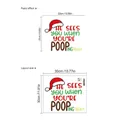 Size guide for Christmas hat toilet stickers showing 35x30cm layout and 32x27cm paste effect - Christmas Hat Quote/ZA213 / 30*35cm (1 Sheet)