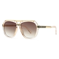 Modern retro pilot sunglasses with champagne frame and brown gradient lenses - Champagne Frame Tea Lens