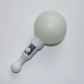 Handheld glow ball stick with white handle and physical power switch on a white background - Round Sand Ball Wand White