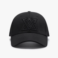 Casquette baseball en mesh noir avec broderie 3D et visière incurvée élégante - Réglable / Noir