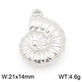 Silver nautilus shell pendant charm 21x14mm in stainless steel for ocean jewelry DIY - Silver Nautilus (KLJ9966-Z)