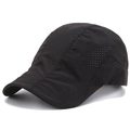 Boina negra transpirable para mujer en malla ligera de secado rápido para verano - Ajustable / Negro