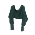 Dark green knitted scarf with sleeves made of warm acrylic yarn for autumn and winter - 01# Dark Green / 220x35CM